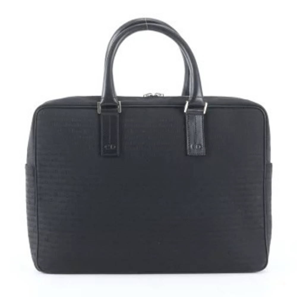 Christian Dior Oblique Canvas Leather Briefcase Tote Bag Black - Picture 3 of 8